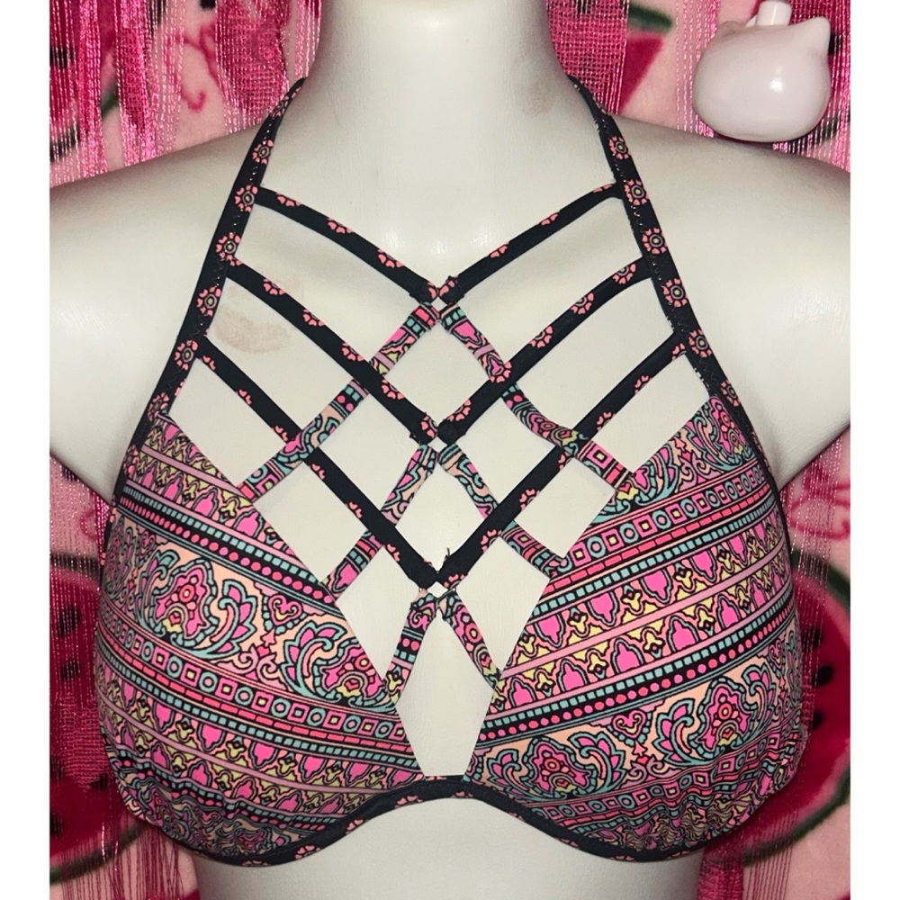🩷 Shade & Shore Patterned Strappy Bikini Top